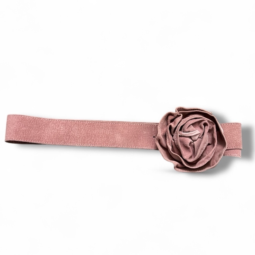 Streets Ahead Pink Suede Rosette Floral Belt Size Medium